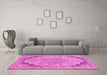 Machine Washable Abstract Pink Modern Rug in a Living Room, wshabs2798pnk