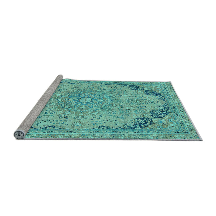 Sideview of Machine Washable Abstract Light Blue Modern Rug, wshabs2798lblu