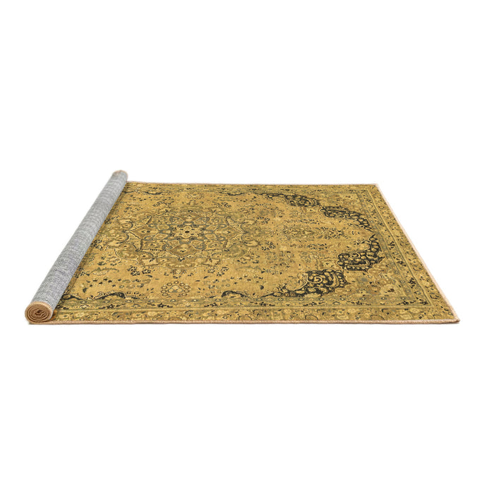 Sideview of Machine Washable Abstract Brown Modern Rug, wshabs2798brn