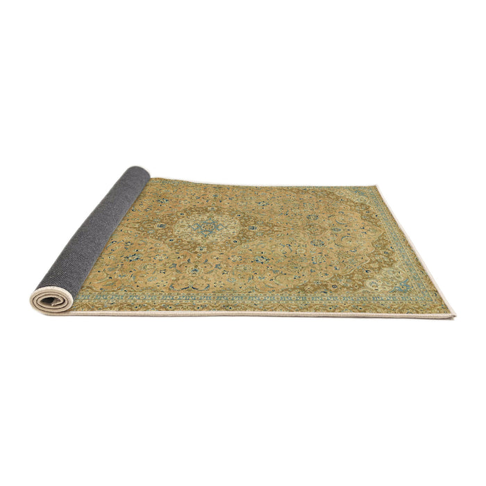 Sideview of Abstract Metallic Gold Modern Rug, abs2799