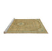 Sideview of Machine Washable Abstract Metallic Gold Rug, wshabs2799