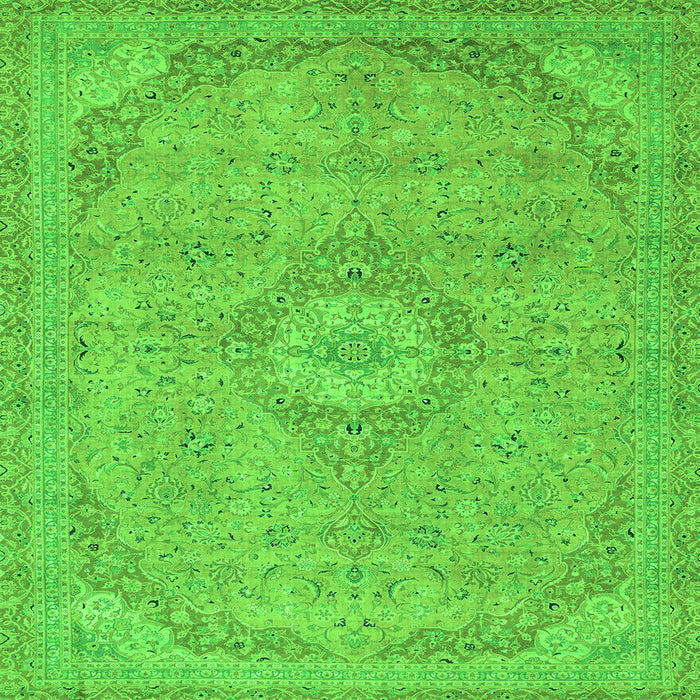 Square Abstract Green Modern Rug, abs2799grn