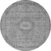 Round Machine Washable Abstract Gray Modern Rug, wshabs2799gry