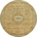 Round Abstract Metallic Gold Modern Rug, abs2799