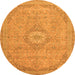 Round Abstract Orange Modern Rug, abs2799org