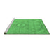 Sideview of Machine Washable Abstract Emerald Green Modern Area Rugs, wshabs2799emgrn