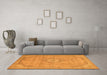 Machine Washable Abstract Orange Modern Area Rugs in a Living Room, wshabs2799org