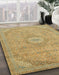 Abstract Metallic Gold Modern Rug in Family Room, abs2799