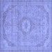 Square Abstract Blue Modern Rug, abs2799blu