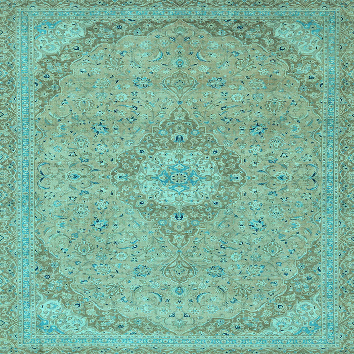 Square Abstract Light Blue Modern Rug, abs2799lblu