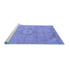 Sideview of Machine Washable Abstract Blue Modern Rug, wshabs2799blu