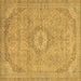 Square Abstract Brown Modern Rug, abs2799brn