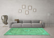 Machine Washable Abstract Turquoise Modern Area Rugs in a Living Room,, wshabs2799turq