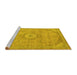 Sideview of Machine Washable Abstract Yellow Modern Rug, wshabs2799yw