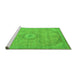 Sideview of Machine Washable Abstract Green Modern Area Rugs, wshabs2799grn