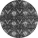 Round Oriental Gray Modern Rug, abs279gry