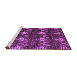 Sideview of Machine Washable Oriental Purple Modern Area Rugs, wshabs279pur