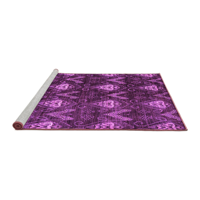 Sideview of Machine Washable Oriental Purple Modern Area Rugs, wshabs279pur
