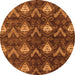 Round Oriental Orange Modern Rug, abs279org