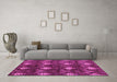 Machine Washable Oriental Pink Modern Rug in a Living Room, wshabs279pnk