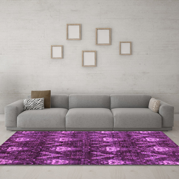 Machine Washable Oriental Purple Modern Area Rugs in a Living Room, wshabs279pur