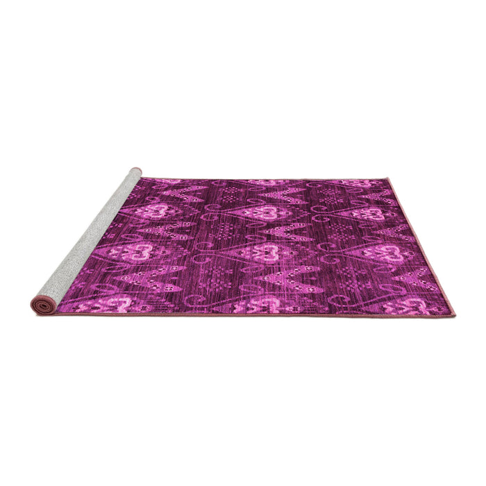 Sideview of Machine Washable Oriental Pink Modern Rug, wshabs279pnk