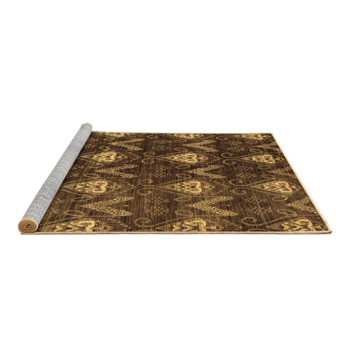 Sideview of Machine Washable Oriental Brown Modern Rug, wshabs279brn