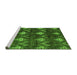 Sideview of Machine Washable Oriental Green Modern Area Rugs, wshabs279grn