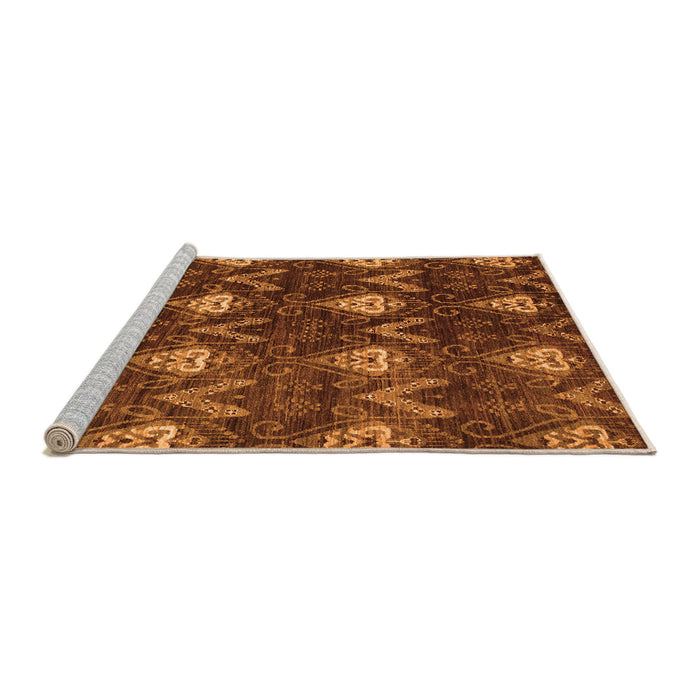 Sideview of Machine Washable Oriental Orange Modern Area Rugs, wshabs279org