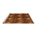 Sideview of Machine Washable Oriental Orange Modern Area Rugs, wshabs279org