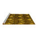 Sideview of Machine Washable Oriental Yellow Modern Rug, wshabs279yw