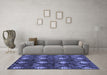 Machine Washable Oriental Blue Modern Rug in a Living Room, wshabs279blu