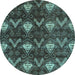 Round Oriental Light Blue Modern Rug, abs279lblu