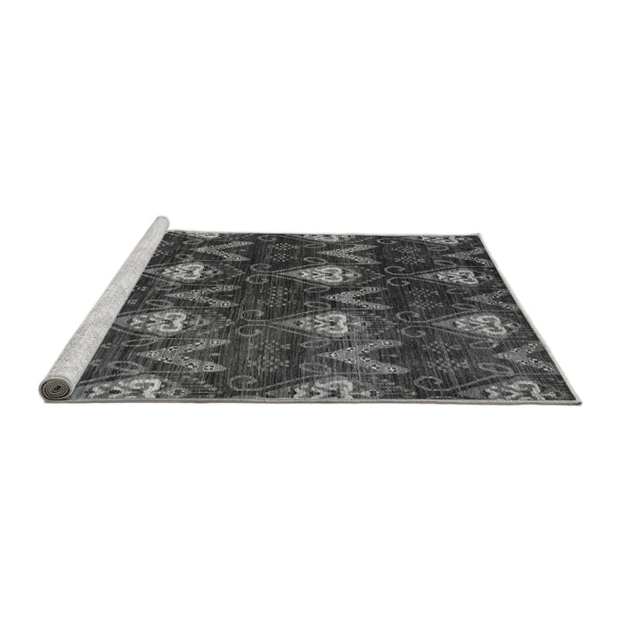 Sideview of Machine Washable Oriental Gray Modern Rug, wshabs279gry