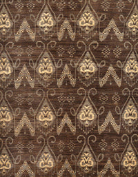 Machine Washable Abstract Bakers Brown Rug, wshabs279