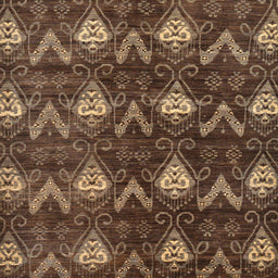 Square Machine Washable Abstract Bakers Brown Rug, wshabs279