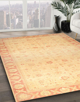 Machine Washable Abstract Orange Rug in a Family Room, wshabs27