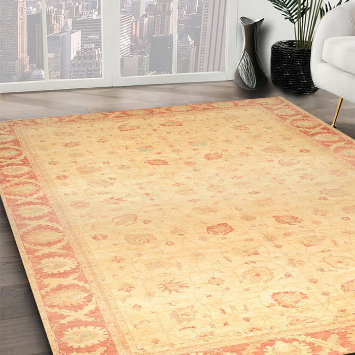 Machine Washable Abstract Orange Rug in a Family Room, wshabs27