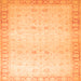 Square Machine Washable Oriental Orange Traditional Area Rugs, wshabs27org