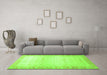 Machine Washable Oriental Green Traditional Area Rugs in a Living Room,, wshabs27grn