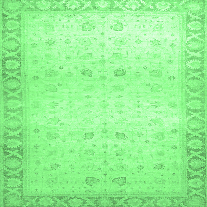 Square Oriental Emerald Green Traditional Rug, abs27emgrn