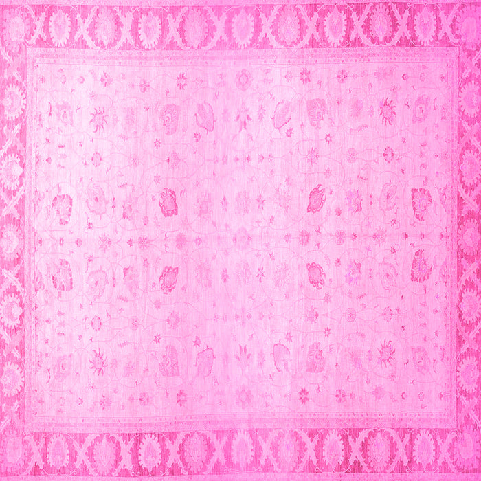 Square Oriental Pink Traditional Rug, abs27pnk