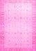 Machine Washable Oriental Pink Traditional Rug, wshabs27pnk