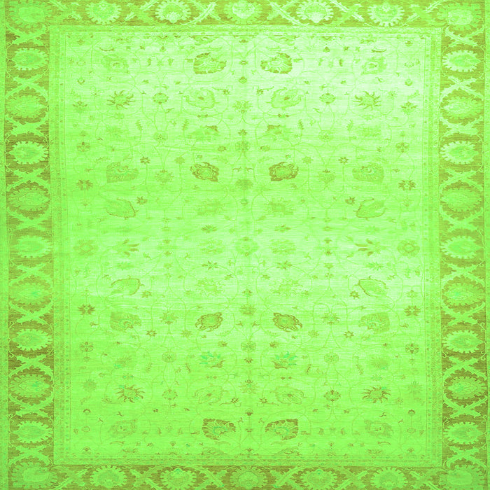 Square Oriental Green Traditional Rug, abs27grn