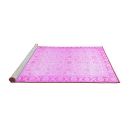 Sideview of Machine Washable Oriental Purple Traditional Area Rugs, wshabs27pur
