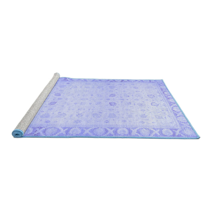Sideview of Machine Washable Oriental Blue Traditional Rug, wshabs27blu