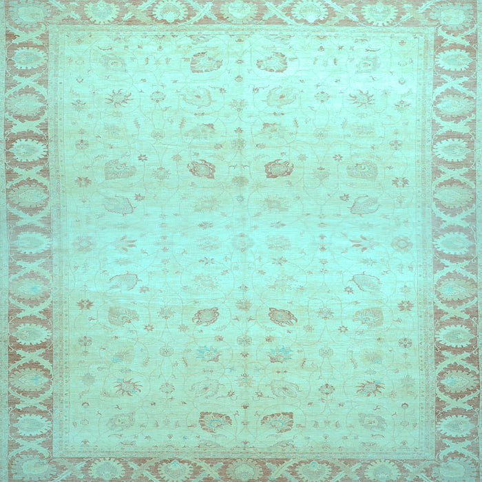 Square Oriental Light Blue Traditional Rug, abs27lblu