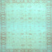 Square Oriental Light Blue Traditional Rug, abs27lblu