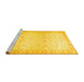 Sideview of Machine Washable Oriental Yellow Traditional Rug, wshabs27yw