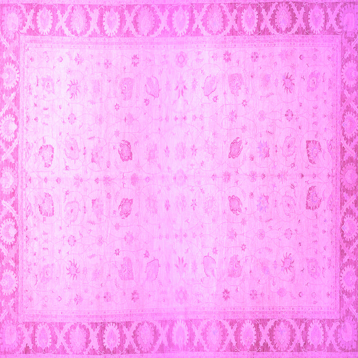 Square Machine Washable Oriental Purple Traditional Area Rugs, wshabs27pur